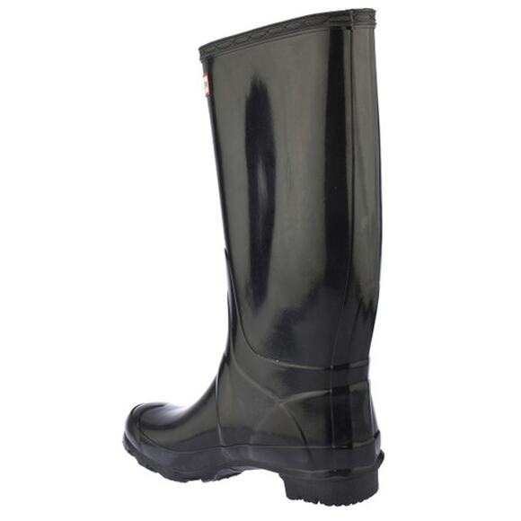 HUNTER Field Huntress Gloss Tall Rubber Boots Wellington Rainboots Size 7 Black - Picture 2 of 13
